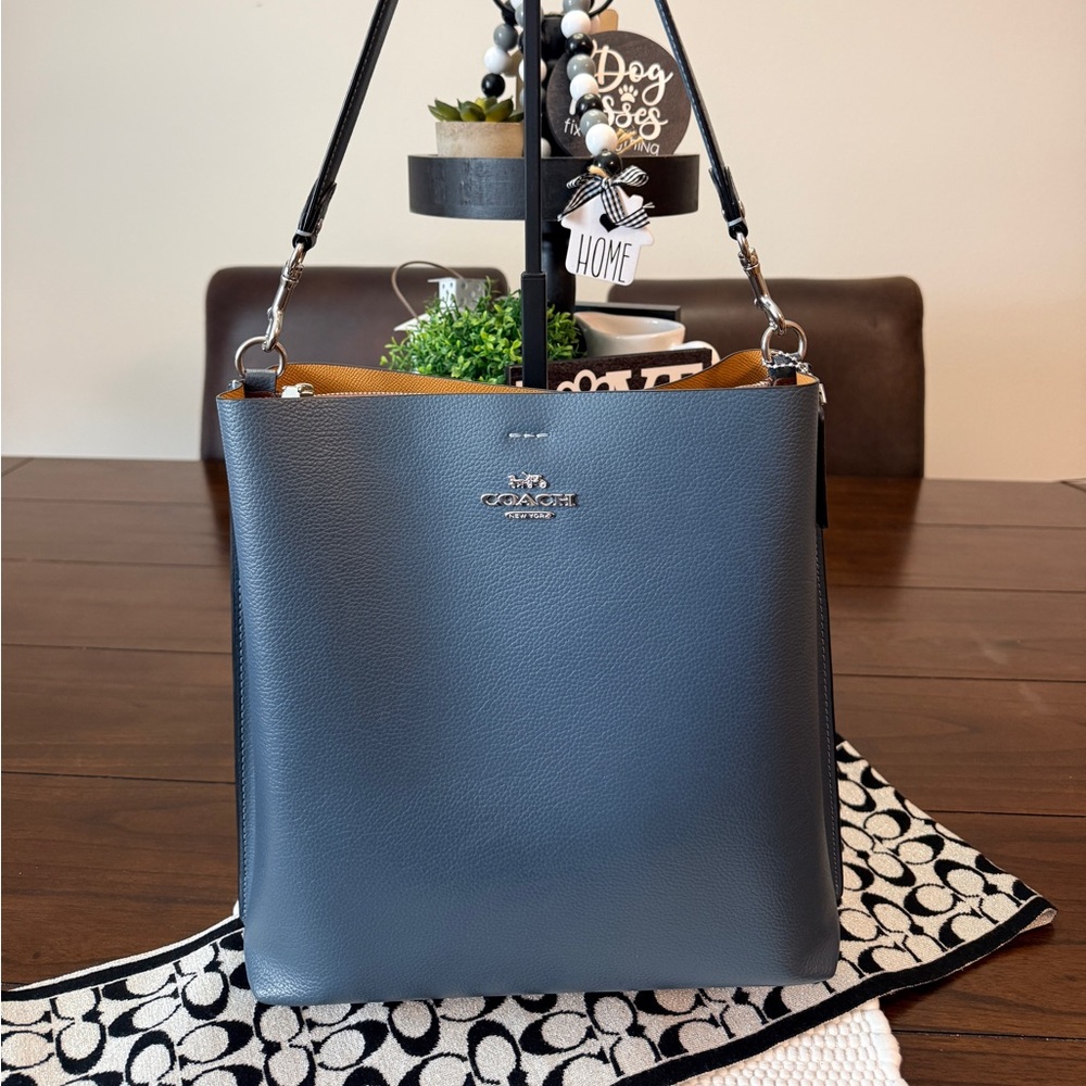 Coach Navy Blue Bucket Bag